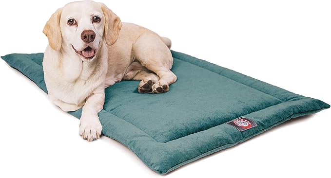 Majestic Pet Dog Crate Mat - Machine Washable Soft Plush Pet Bed Pad for Crates & Kennels, USA Crafted, 24"x18" Villa Azure