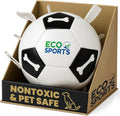 Eco Sports Dog Soccer Ball with Straps – Interactive Durable Dog Soccer Ball with Cotton Grab Tabs for Fetch Training and Outdoor Play, Pet Birthday Gift
