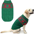 Warm Winter Pink Dog Sweater - Cold Weather Pet Clothes for Small Medium Large Dogs Indoor Outdoor, Soft Classic Knit Puppy Apparel Coat, Green, ML