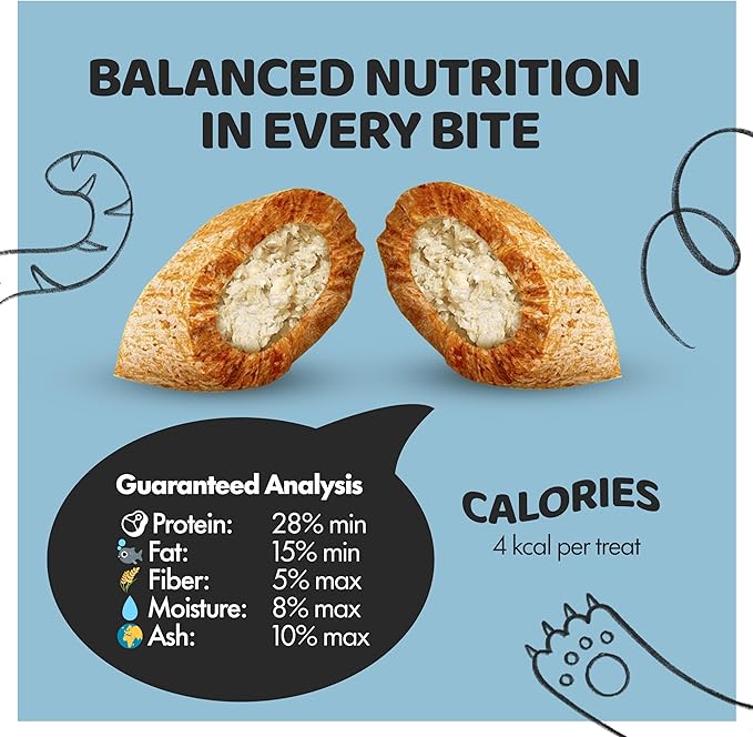 Crunchy Cat Treats – Dual‐Texture Crunch & Creamy Soft Feline Snack Bites for All Life Stages, Great for Training Treat Value Bags (2 Pound, Tuna)