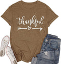 NIUBIA Women's T Shirts Summer Tops Simple Heart Graphic Shirts Sayings Short Sleeve Vacation Casual Blouse Thankful Tee