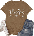 NIUBIA Women's T Shirts Summer Tops Simple Heart Graphic Shirts Sayings Short Sleeve Vacation Casual Blouse Thankful Tee