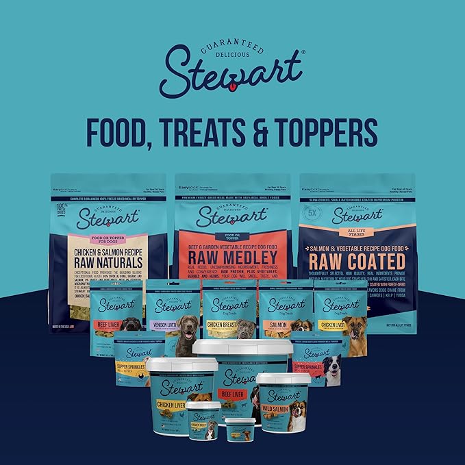 Stewart Chicken Liver Dog Treats, 1.5 oz, ~25 Pieces, Freeze Dried Raw, Single Ingredient, 60% Protein Training Treats or Meal Topper in a Resealable Tub, Grain Free, Gluten Free (Pack of 2)