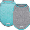 KYEESE 2 Pack Dog Shirts Quick Dry Soft Stretchy Sun Protection Pet T-Shirts with Reflective Label Tank Top Sleeveless Vest Dog Clothes for Small Medium Dogs, X-Large, Grey+Blue