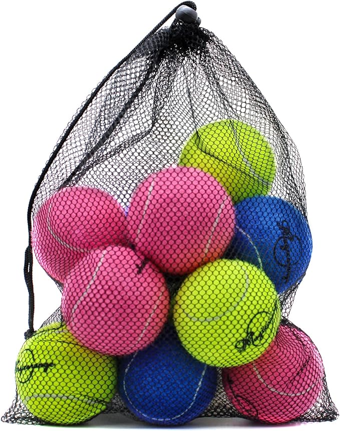 Magicorange Tennis Balls, 12 Pack Advanced Training Tennis Balls Practice Balls, Come with Mesh Bag for Easy Transport, Good for Beginner Training Ball