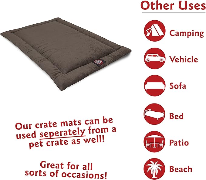 Majestic Pet Orthopedic Memory Foam Dog Crate Mat - Plush Pet Bed Pad for Crates & Kennels | USA Crafted | 24"x18" Villa Storm