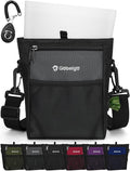 Gobeigo Dog Treat Pouch with Silicone Snack Bag, Front Pocket fits All Phones, 4 Cup Treat Bag with Training Clicker, Upgrade Stronger Magnetic Closure, 3 Ways to Wear Walking Fanny Pack (Gray)