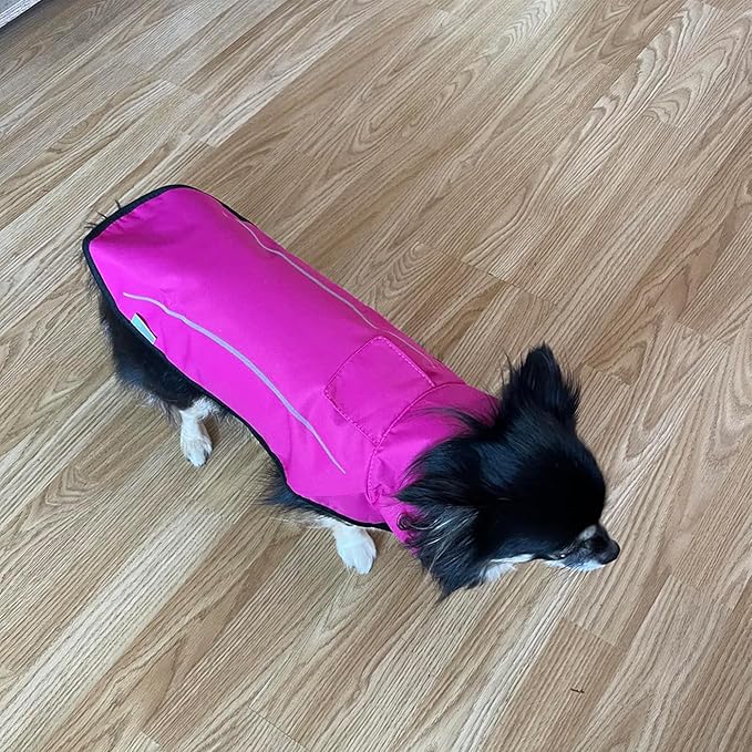 Mile High Life Dog Raincoat, Adjustable Waterproof Reflective Rain Jacket for Small Medium Large Dogs, Lightweight Breathable Pet Rain Coat with Leash Hole(Hot Pink,S Chest 22-25")