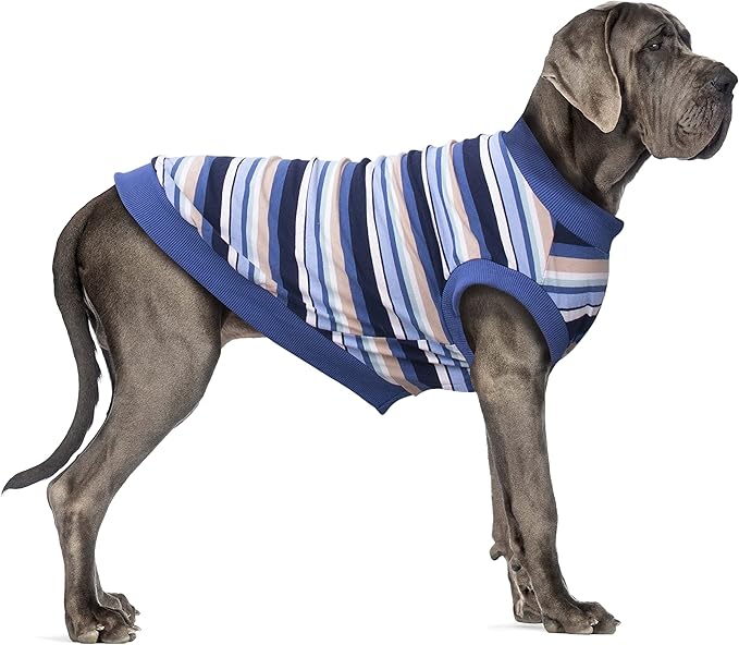 Extra Large Dog T Shirts Clothes Sleeveless Tank Top Vest for Labrador Rottweiler Great Dane, Blue, 9X-Large