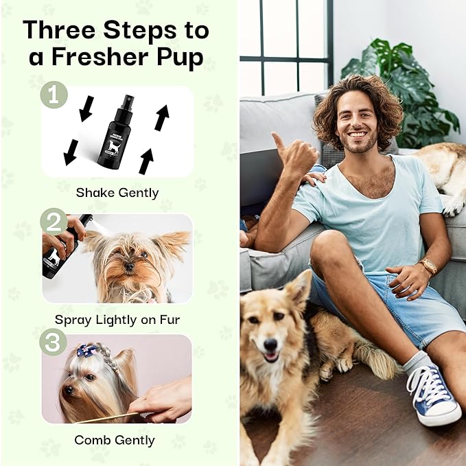 605Products | Premium Dog Cologne and Odor Eliminator - Long Lasting Dog Perfume Made with Essential Oils - Spray Deodorant for Smelly Dogs, Dog Grooming Spray 3pack (Show Dog, 2oz Spray Bottles)