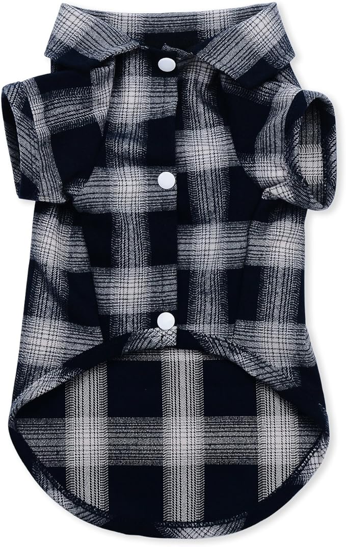 Koneseve Dog Shirt, Pet Plaid Clothes Shirt T-Shirt Sweater Matching Breathable for Small Medium Large Dog Cat Puppy Adorable Casual Cozy Halloween Thanksgiving Christmas Costumes (Blue; 5XL)