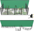 FXW Garden Fence Outdoor for The Yard – 32in(H) x 18.2ft(L) Heavy Duty Metal Animal Barrier for Dog and Rabbit, Decorative Dog Fence with Fence-to-Wall Anchor (Pack of 4), 8 Panels, Black