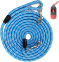 CodepetsLong Rope Dog Leash for Dog Training 12FT 20FT 30FT 50FT, Reflective Threads Dog Cat Leashes Tie-Out Check Cord Recall Training Agility Lead for Large Medium Small Dogs (Blue, 10mm*12ft)