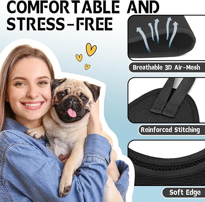 Supet Dog Grooming Hammock Harness for Dogs Cats, Relaxation Pet Nail Clipper Hammock, Restraint Dog & Small Animal Leashes Sling for Groomingk for Nail Trimming (Black, S)