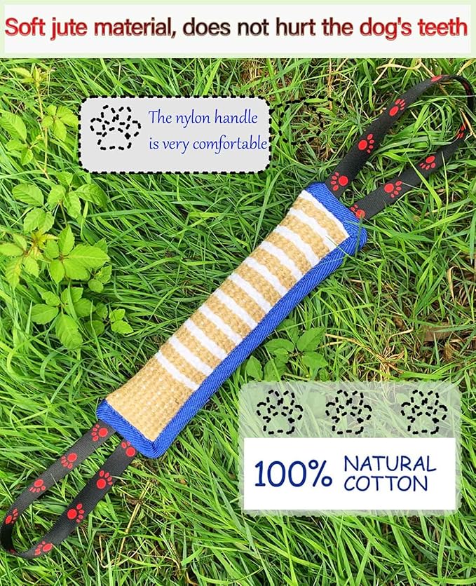 Clysoru Dog Tug Toy Dog Tough Jute Bite Pillow Lasting Training Equipment Puppy to Large Dogs Interactive Toy for Large Dogs and Small Dogs