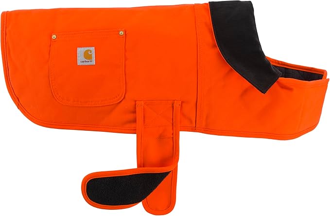 Carhartt Firm Duck Insulated Dog Chore Coat, Durable Weather Resistant Jacket for Cold and Windy Conditions, PFAS Free (Hunter Orange), Small