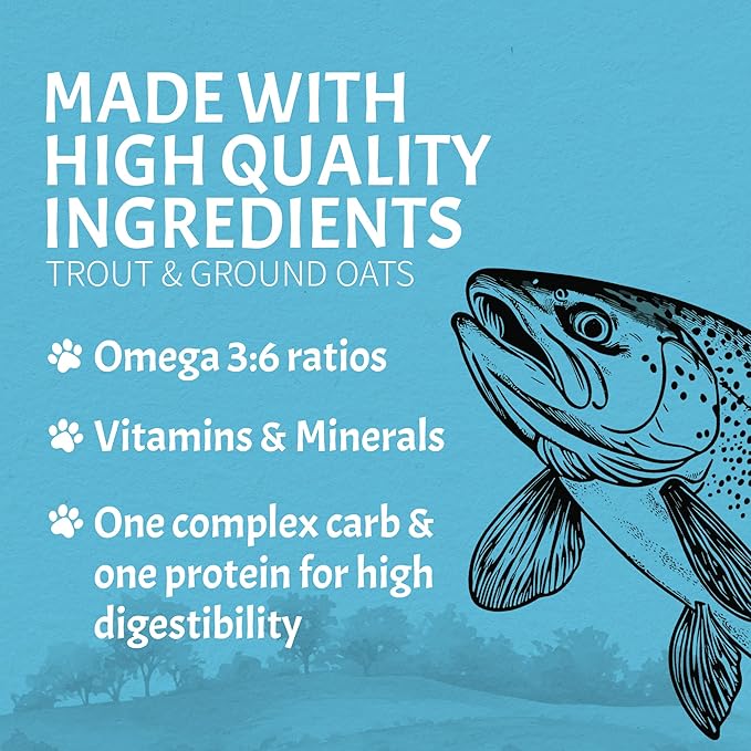 Canine Caviar - Special Needs: Trout & Whole Ground Oats, Alkaline Dry Dog Food, Limited Ingredients, Gluten-Free, Based on Science & Research, Veterinary Alternative Diet (4.4 Pound Bag)
