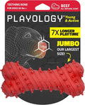 Playology Dog Toys | Puppy Toy Teething Bone Designed for Young & Active Dogs | Jumbo Beef Scented Toy Made from Non Toxic Materials