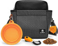 Large Capacity Dog Treat Pouch –Training Treat Bag with Magnetic Pocket, Built-in Poop Bag Holder, Clicker & Collapsible Bowl, Dog Walking Bag for Pet Training – Black