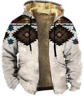 Men's Zip Up Jackets Western Style Ethnic Hoodie Hooded Vintage Long Sleeve Warm Coat Winter Outfits