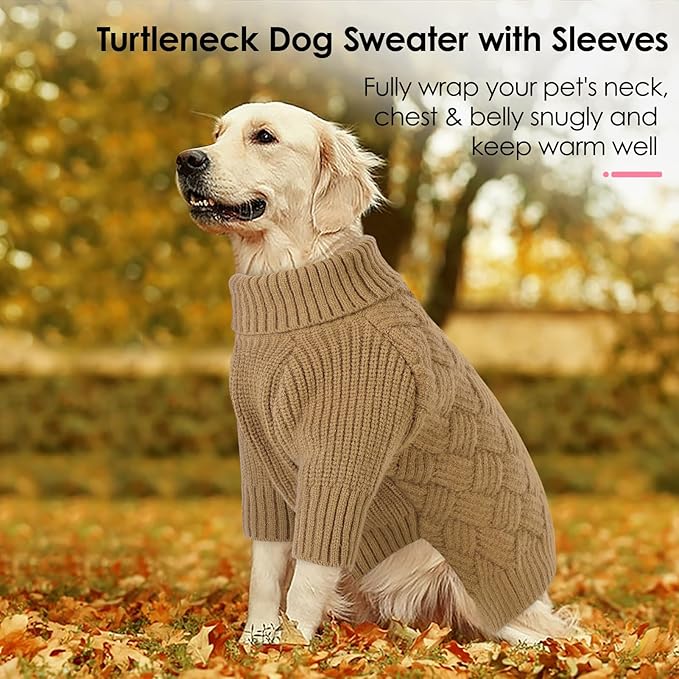 AOFITEE XXL Dog Sweater, Dog Sweaters for Large Dogs, Dogs Halloween Sweater, Turtleneck Large Pet Sweaters for Female Male, Solid Winter Sweatshirt for Golden Retriever, Labrador, Doberman, XXL