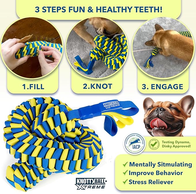 Race&Herd KnottyBall Xtreme Snuffle Ball - Interactive Dog Puzzle Toy for Small Dogs, Stimulating Dog Toys for Boredom, Treat Puzzle Toys for Dogs Enrichment, Snuffle Treat Dispensing Smart Dog Toys