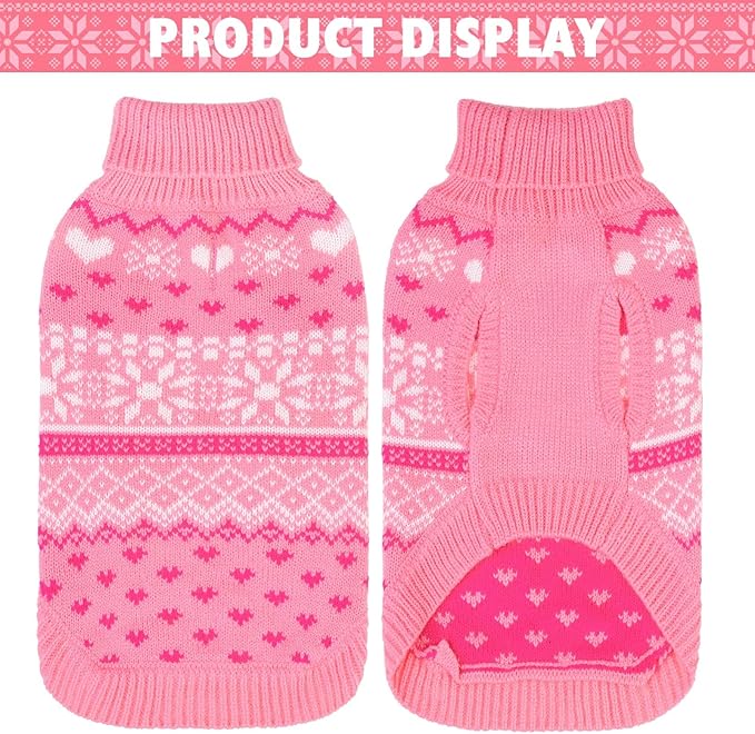 SCENEREAL Dog Sweaters for Small Dogs - Soft, Warm Turtleneck Small Dog Sweater, Ugly Knit Dog Christmas Outfits for Dachshund, Chihuahua, Pug, Yorkie,Winter Pet Clothes Girl Boy, XS