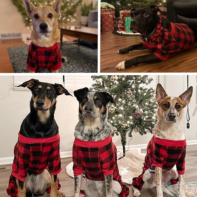 SCENEREAL Dog Pajamas for Large Sized Dogs - Soft Pet Sweater Clothes Pjs, Warm Comfy Puppy Coat Onesie Outfits for L XL XXL Doggie Winter, Holiday Christmas Dog Costume Jammies