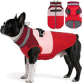 Dog Coats for Medium Dogs, Waterproof Dog Winter Jacket with Harness Built in, Cold Weather Coats, Reflective Zip-up Pet Vest, Warm Fleece Lined Dogs Snowsuit, Red X-Large