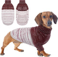 Queenmore Pullover Large Dog Sweater,Classic Turtleneck Warm Pet Sweater with Leash Hole for Dog Girls Boys,Winter Knitwear Clothes for Dachshund,Corgi,French Bulldog(Purple,L)