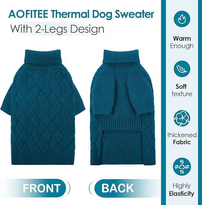 AOFITEE XXL Dog Sweater, Dog Sweaters for Large Dogs, Dogs Halloween Sweater, Turtleneck Large Pet Sweaters for Female Male, Solid Winter Sweatshirt for Golden Retriever, Labrador, Doberman, XXL
