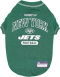 NFL New York Jets Dog T-shirt X-Small. - Licensed Shirt for Pets Team Colored with Team Logos- Premium Stretchable Materials for the comfort of your Dog & Cat