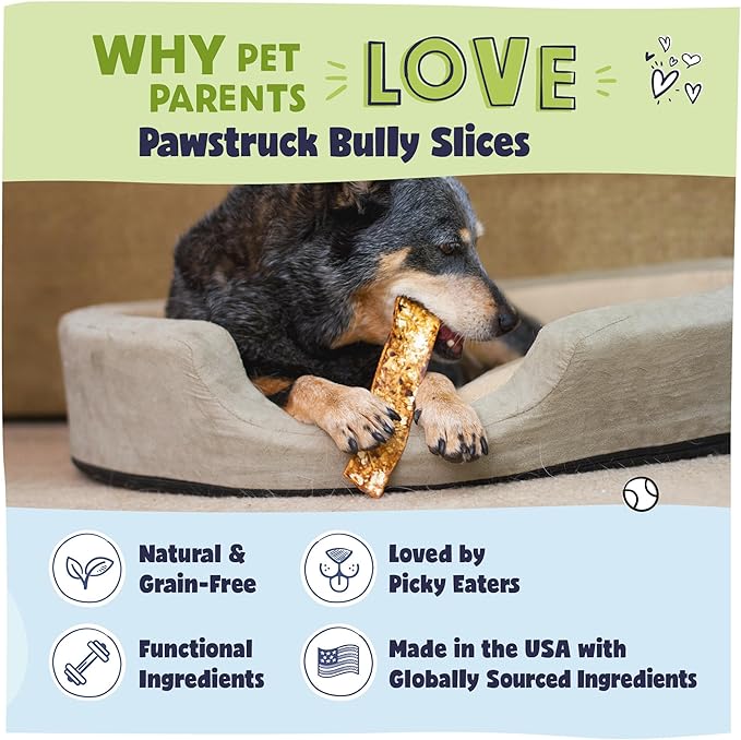 Pawstruck Bully Slices Premium Rawhide Chew Sticks, Beef Flavor - Low Fat, High Protein Treat for Small, Medium, and Large Dogs - No Artificial Ingredients - 1 lb Bag - Packaging May Vary (Pack of 2)