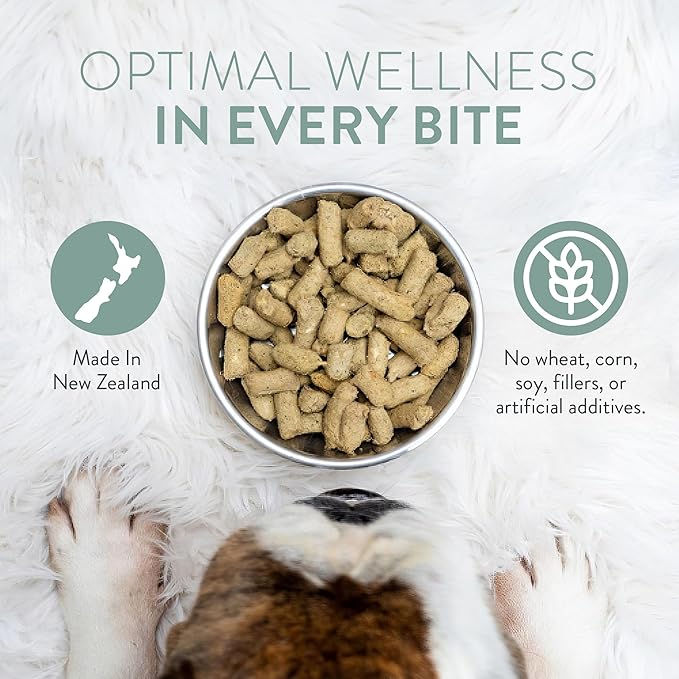 The New Zealand Natural Pet Food Co WOOF Freeze Dried Dog Food - Beef Recipe, High Protein, Use as a Complete Diet, Dog Food Topper, Mixer, or as Dog Treats, All Life Stages, 9.9 oz