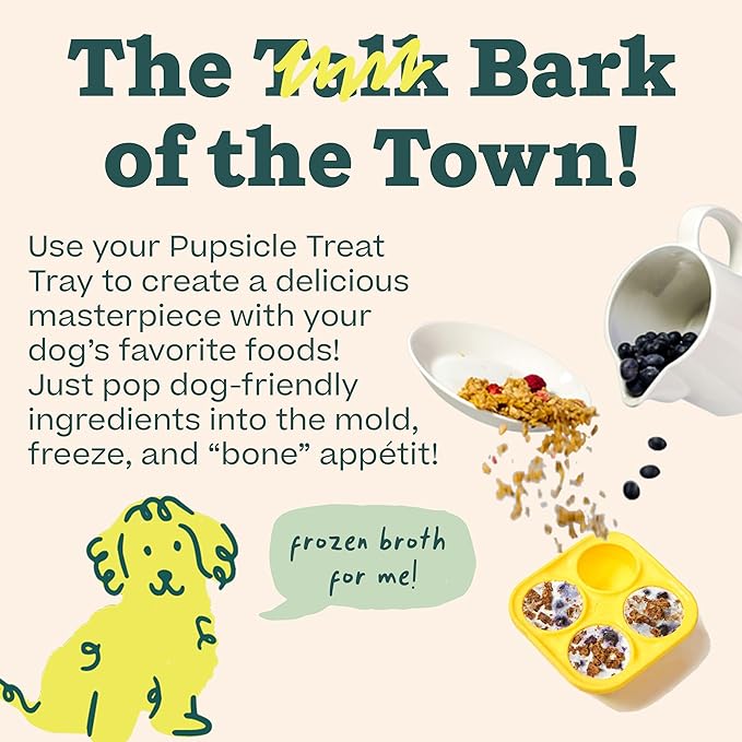 WOOF Pupsicle Treat Tray Mold, XL 75 lbs and Up, Silicone Molds for Dog Treats, Dishwasher Safe, Reusable Treat Tray, Freeze Refill Treats For The Pupsicle Toy