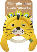 PAWSPIK Flying Disc Tug-of-War Toy, Eco-Friendly Recycled Material, Squeaker Toy for Medium and Large Dogs, for Throwing & Fetching 8.5" Diameter (Tough Tiger)