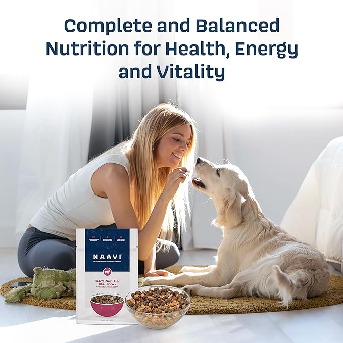 Natural Dog Food - Slow-Roasted Beef Bowl with Ancient Grains, Vegetables & Fruits - Ideal Wet/Dry Meal or Premium Dog Food Toppers for Picky Eaters (2 lbs)