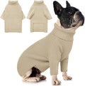 Queenmore Dog Sweaters for Medium Dogs Girl, Waffle Knit Dog Sweater with Long Sleeve, Doggie Kintsweaters, Cat Christmas Sweaters, Apricot M