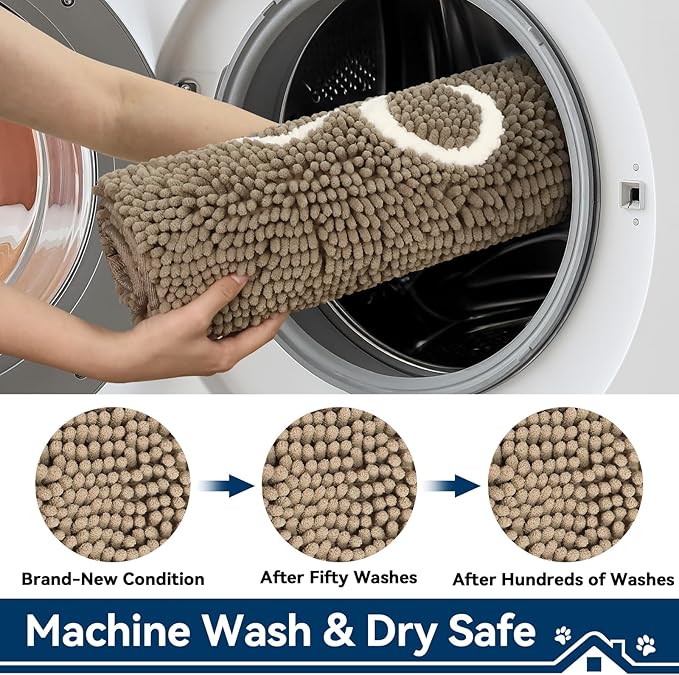 Super Absorbent Dog Door Mat, 36"*24“ Anti Slip Mat for Muddy Paws, Pet Rugs for Dirty Paws Washable That Absorbs Moisture and Dirt, for Dog Cage and Pet Resting Carpet