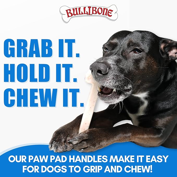 Bullibone Nylon Dog Chew Toy Nylon Bone - Improves Dental Hygiene, Easy to Grip Bottom, and Permeated with Flavor (Peanut Butter, Small - 2 Pack)