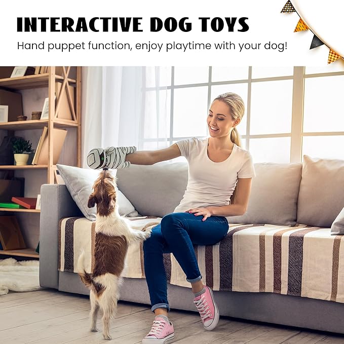 Nocciola Halloween Zombie Mummy Dog Toys with Organs: Funny Cool Squeaky Dog Chew Toys for Puppies, Small and Medium Size Dogs, Plush Stuffed Puzzle Toys for Dog Training Hide and Seek Pet Supplies