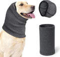 SlowTon Quiet Ears Dog Hoodie - 2 Pcs Ear Wrap Dog Ear Muffs Noise Protection, Anxiety Relief Dogs Hat Calming Hood Head Cover, Pet Headband Dogs Ear Protector for Grooming, Force Drying (Grey,S)