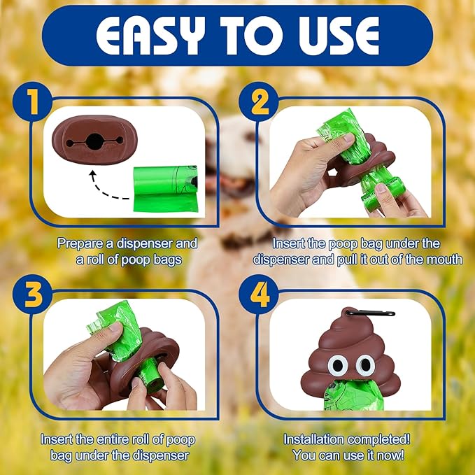 Dog Poop Bag With Holder, 150 Counts Scented Doggie Waste Bags With 1 Dispenser, Pet Poop Bags Rolls For Doggy