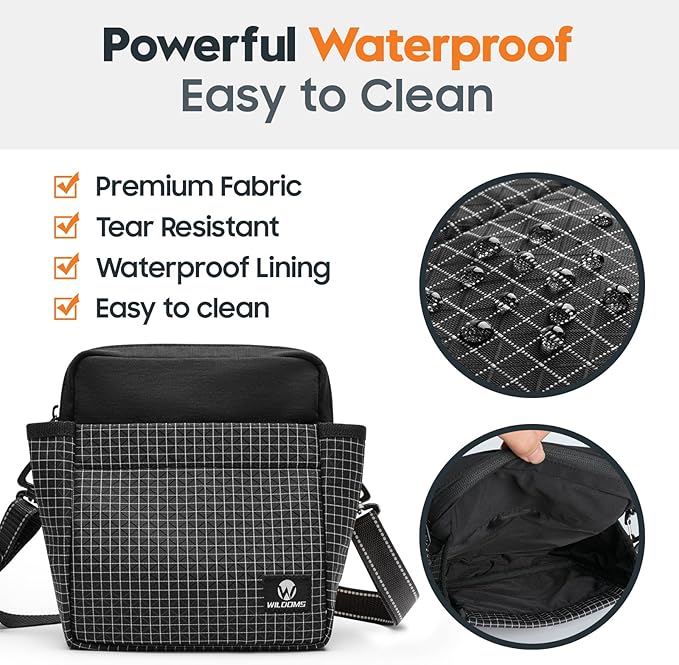 Large Capacity Dog Treat Pouch –Training Treat Bag with Magnetic Pocket, Built-in Poop Bag Holder, Clicker & Collapsible Bowl, Dog Walking Bag for Pet Training – Black