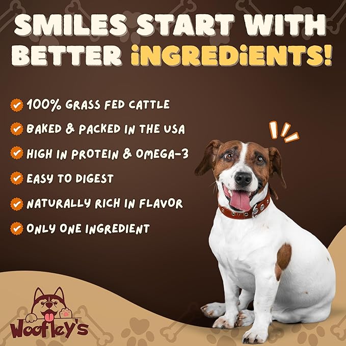 Woofley's 6 Inch Collagen Sticks for Dogs (16 Count) Bully Stick Rawhide Alternative Dog Chews No Hide Bones for Medium & Large Dogs