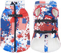 Large Dog Coat with Harness Built-in, Waterproof Reflective Fleece Lined - Warm Windproof Winter Jacket with Back Zipper, Cold Weather Snow Dog Coats - Flag - 3XL