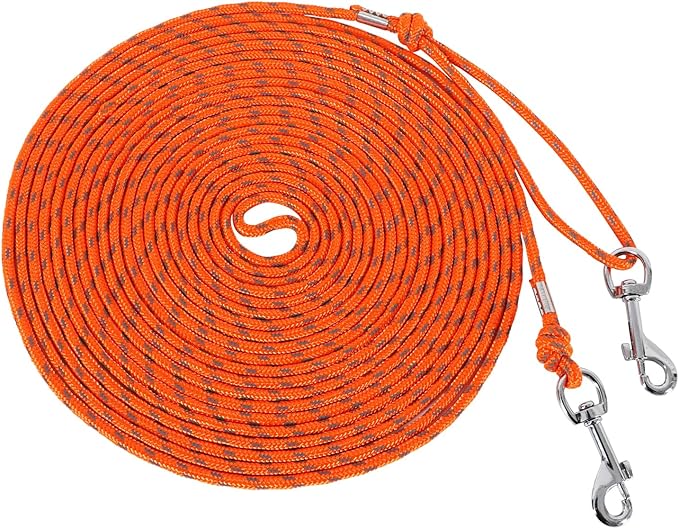 Reflective Cat Leash -15FT Cat Cable Out Escape Proof Walking Leads Yard Long Durable Safe Personalized Extender Leash Traning Play Outdoor for Puppies/Kittens/Rabbits/Small Animals
