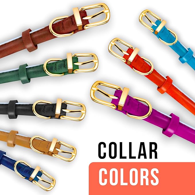 OOPSDOGGY Reflective Rolled Leather Dog Collar Adjustable Soft Padded Pet Collar for Small Medium Large Breed Dogs (Brown, M, 12"-15")