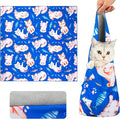 21.7“ Cat Wrap for Cutting Nails Self-Adherent Fabric Cat Wrap for Grooming Cat Restraint for Nail Clipping Anti-Escape Cat Calming Wrap Within 6lbs