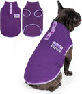 cyeollo Fleece Dog Sweater, Turtleneck Dog Sweatshirt Stretchy Pullover Fleece Vest Warm Winter Fall Clothes for Small Dogs Boy Girl Pet Apparel, Purple L